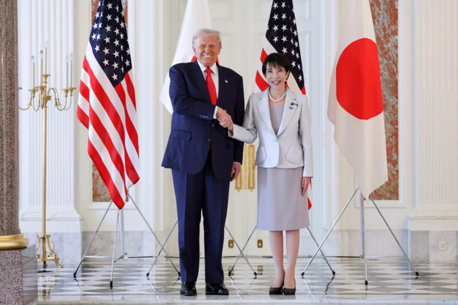 Trump hails Japan’s female leader amid trade, minerals talks